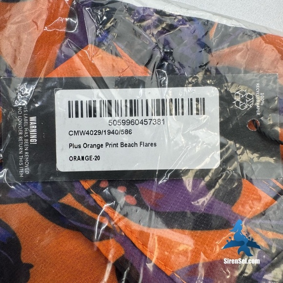 1110 NWT PrettyLittleThing Colorful Orange Print Beach Flares - Size 16 - Picture 11 of 12